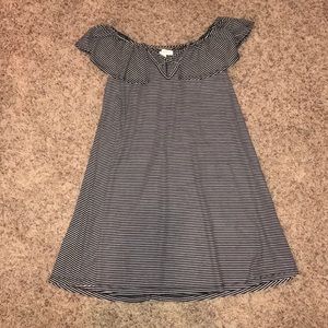 Black and White Stripped, Off the Shoulder Dress